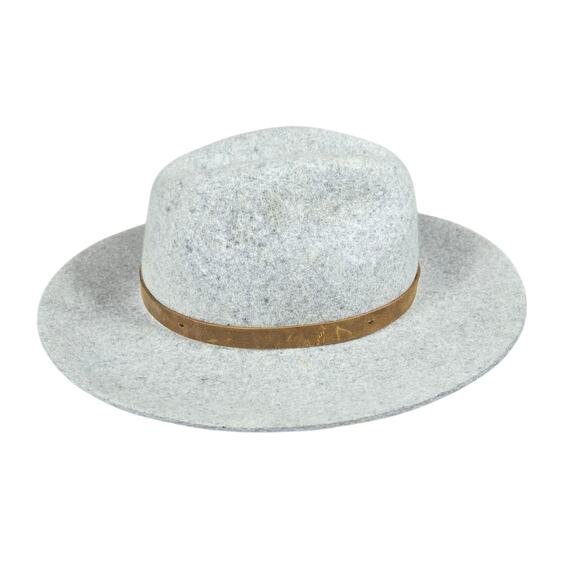 Pistil Soho Hat Womens OSFM Wool Felt Dove Gray Wide Brim Leather Band Cross main image 6